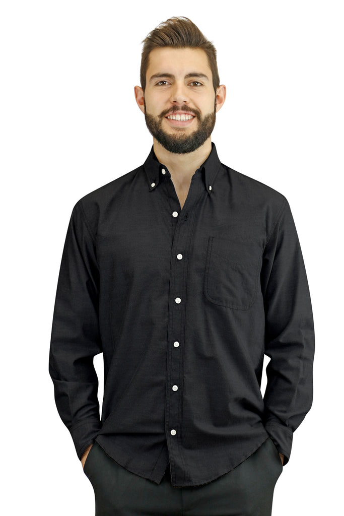 camisa de servicio manga larga negra