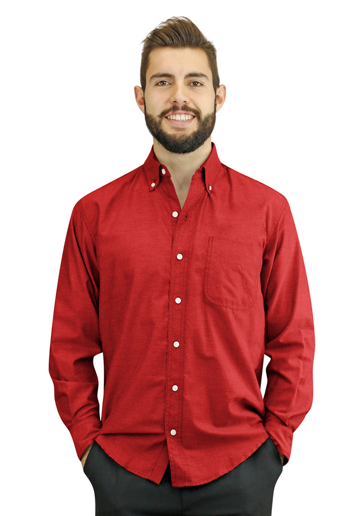 camisa de servicio manga larga roja