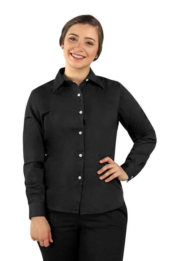 blusa negra de manga larga