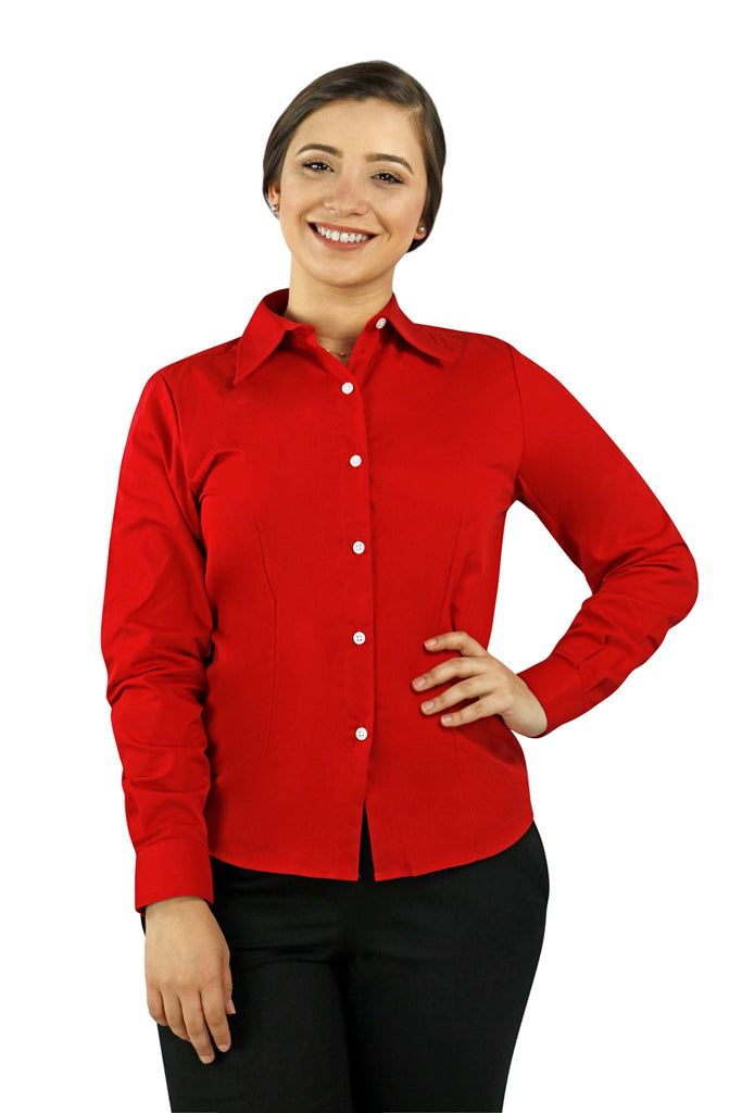 blusa roja de manga larga
